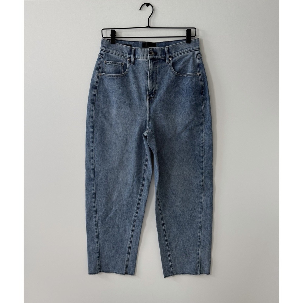 White House Black Market Jeans Womens 6 28x27 Extra High Rise Wide Barrel Raw